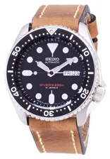 Seiko Automatic SKX007J1-LS17 Divers 200M Japan Made Коричневый кожаный ремешок мужские часы
