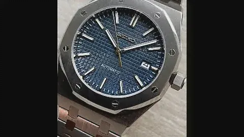 Seiko Mod blue dial royal oak AP homage automatic watch perfect for men!