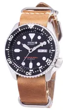 Seiko Automatic SKX007J1-LS18 Divers 200M Japan Made Коричневый кожаный ремешок мужские часы