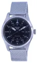 Seiko 5 Sports Flieger Сетка из нержавеющей стали с черным циферблатом Автоматические мужские часы SRPH23K1 100M