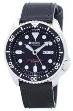 Seiko Автоматическая Divers Ratio Черная кожа SKX007J1-LS8 200M Мужские часы