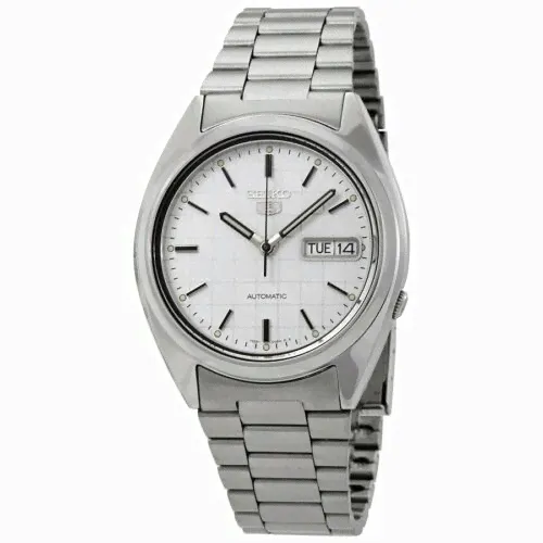 Seiko Series 5 Automatic White Grid Dial Mens Watch snxf05 (чёрный, mbz12035)