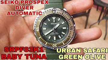 SOLD SEIKO PROSPEX DIVER SRPF83K1 BABY TUNA URBAN SAFARI GREEN OLIVE FULLSET FOLLOW IG LakonwWatch